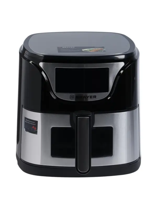 Аэрогриль BRAYER 2037BR,1500Вт,5л,7 программ,200&deg;С, LCD-дисплей таймер,решетка,черно-серый