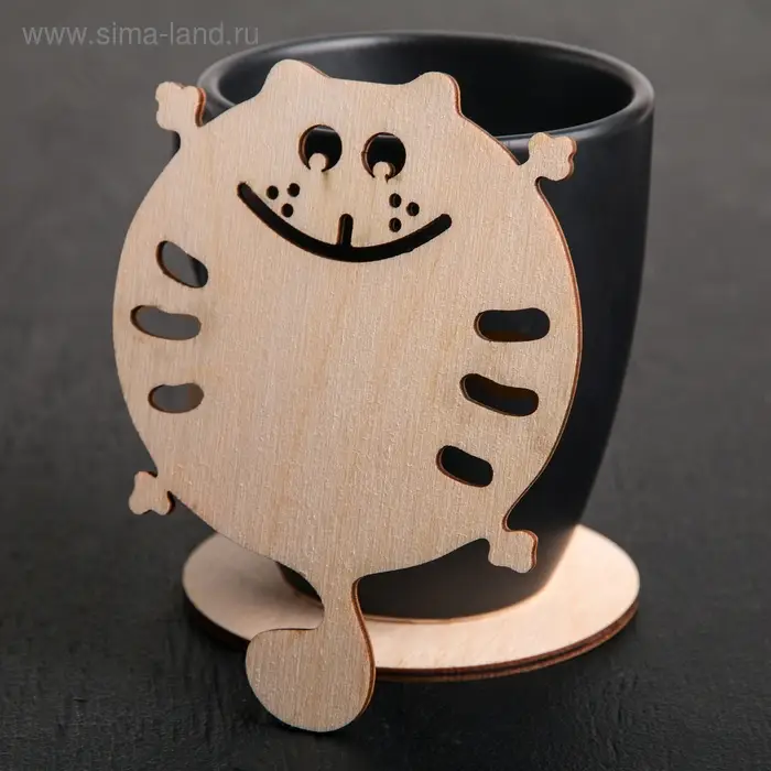 Подставка деревянная под кружку «Котёнок», 9×9 см Подставка деревянная под кружку «Котёнок», 9×9 см