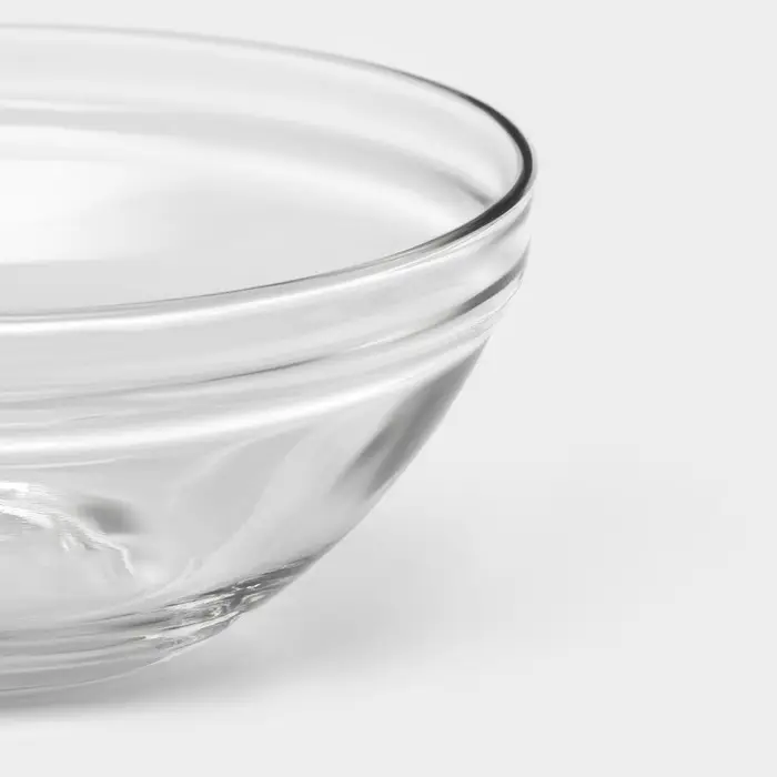 Салатники Доляна &laquo;Классика&raquo; с крышками, набор 5 шт.: 900/500/350/200/130 мл, стекло, голубые