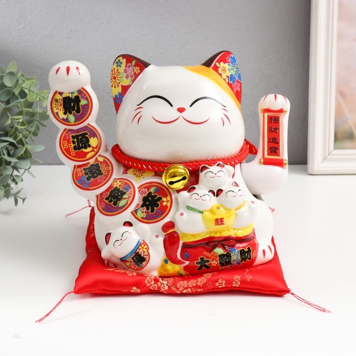 Маятник керамика Маятник керамика "Манэки-нэко как источник благополучия" от батареек 16х23х19,5 см
