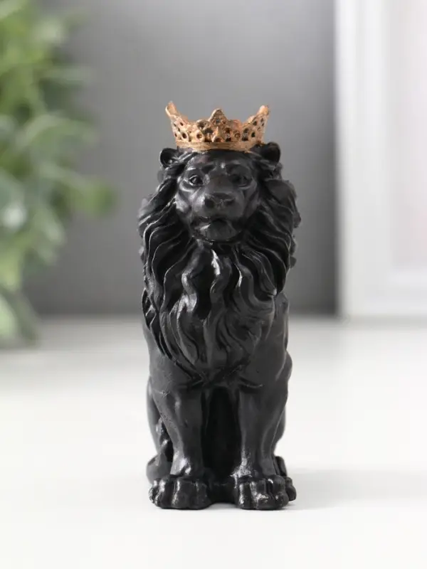 Фигура «Лев в короне», 9×4×6.5 см, чёрная Фигура «Лев в короне», 9×4×6.5 см, чёрная