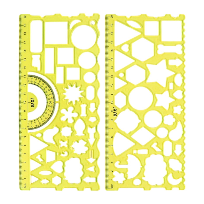 Набор трафаретов, 2 штуки, пластик, Геометрические фигуры МИКС Набор трафаретов, 2 штуки, пластик, Геометрические фигуры МИКС