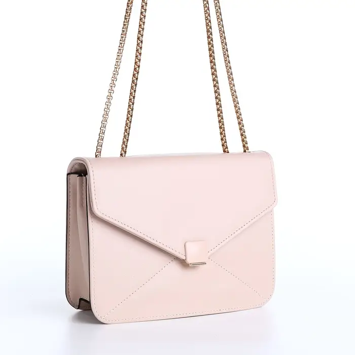 Сумка женская мессенджер на магните, 20&times;6&times;13 см, бежевая