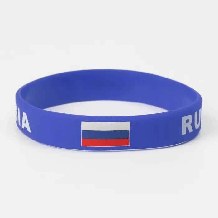 Силиконовый браслет «РОССИЯ», цвет синий Силиконовый браслет «РОССИЯ», цвет синий