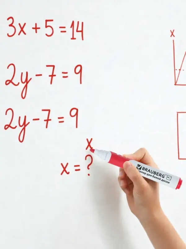 Набор маркеров для доски Brauberg. Soft, 4 цвета, узел 5.0 мм, ширина линии 5.0 мм, резиновая вставка, водные