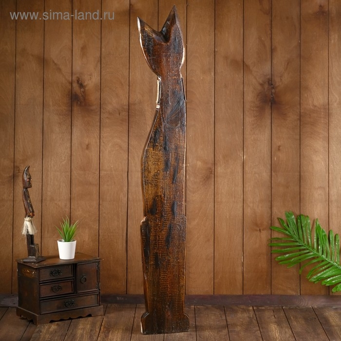 Сувенир дерево Сувенир дерево "Кошка с бабочками и сердечком на ошейнике" 100х16х7 см