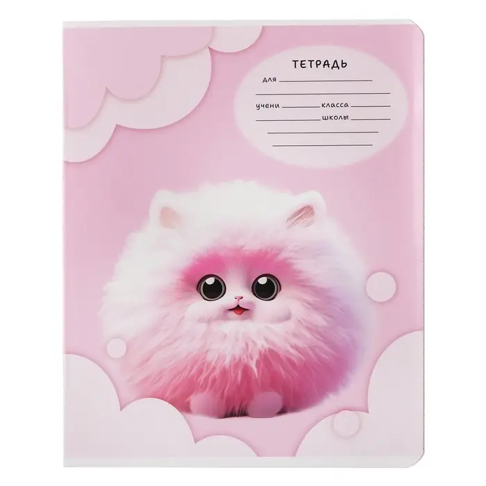 Тетрадь 12 листов в клетку Calligrata, «Пушистики», обложка мелованный картон, МИКС Тетрадь 12 листов в клетку Calligrata, «Пушистики», обложка мелованный картон, МИКС