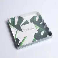 Коробка для печенья, кондитерская упаковка с PVC крышкой, &laquo;Эко&raquo;, 21 х 21 х 3 см