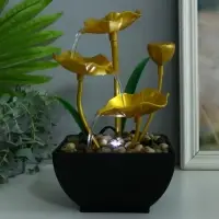 Фонтан настольный &laquo;Золотые лотосы в пруду&raquo;, от сети, 13&times;15&times;24.5 см