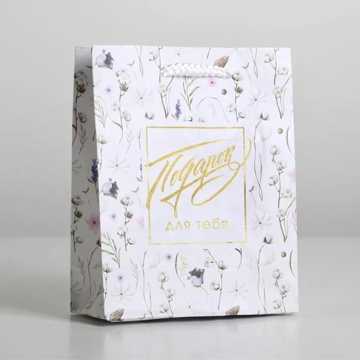 Пакет подарочный ламинированный, упаковка, Gift for you, S 12 х 15 х 5.5 см