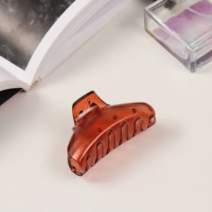 Крабики для волос QF &laquo;Флориана&raquo;, набор 3 шт., дуга, 6.5 и 4 см, коричневые