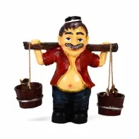 Садовая фигура из полистоуна &laquo;Дедушка с ведрами&raquo;, 20&times;7&times;19 см, Greengo