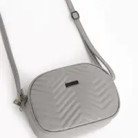 Сумка женская кросс-боди на молнии, 19&times;7&times;15 см, серая