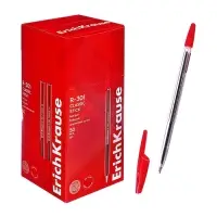 Ручка шариковая Erich Krause R=301 Classic Stick, узел 1 мм, красная