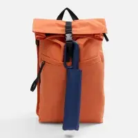 Зонт обратного сложения inLoop с ручкой-карабином, темно-синий