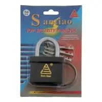 Замок навесной, 50 мм, влагозащищенный, короткая дужка, 3 ключа