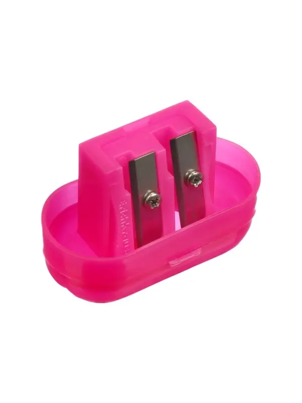 Точилка ErichKrause Case Duo Neon, 2 отверстия, с контейнером, МИКС