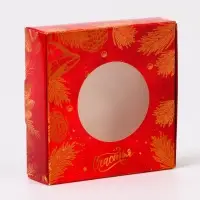 Подарочная коробка сборная с окном «Исполнения желаний», 10×10×3 см