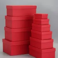 Набор подарочных коробок 10 в 1 &laquo;Красный&raquo; 30&times;19&times;12 - 12&times;6.5&times;4 см