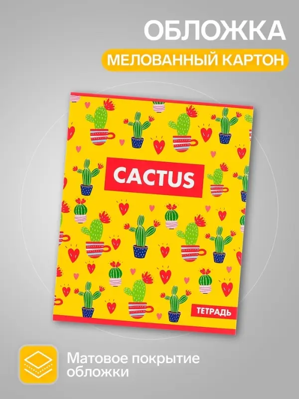 Тетради &laquo;Кактус&raquo;, 48 листов в клетку, 5 штук