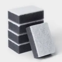 Набор губок для мытья посуды Raccoon, 5 шт., с частицами угля, 8.8&times;6&times;3 см, серый