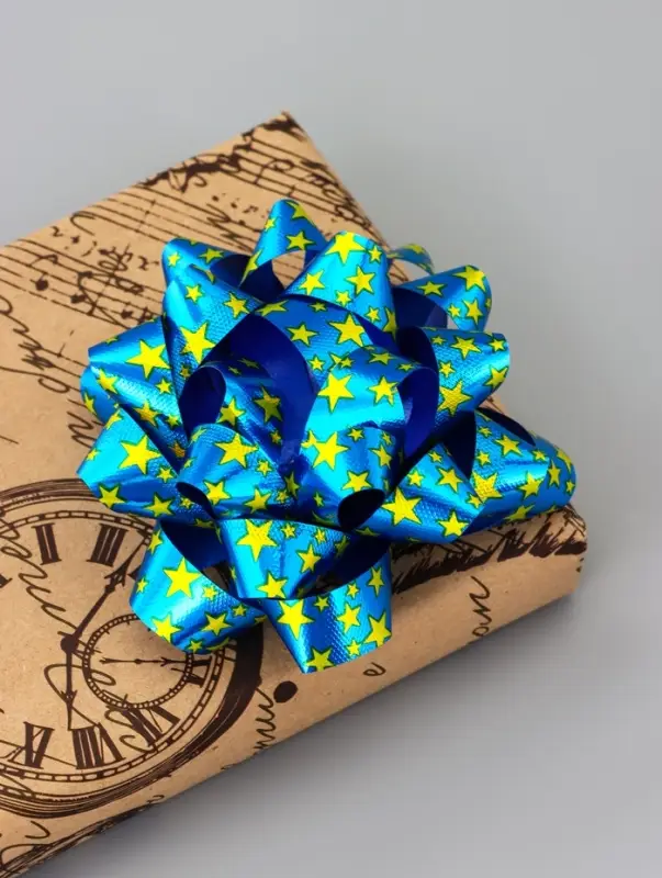 Подарочный Бант - звезда №10 &laquo;Звёзды&raquo;, для упаковки подарков, набор 6 шт., МИКС