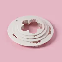 Формы для вырезания теста и мастики Доляна &laquo;Пионы&raquo;, набор 4 шт.: d=8.5/10 /11.5/14.5 см, пластик, белые