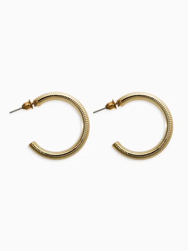 Серьги кольца &laquo;Пружина&raquo;, d=3 см, цвет золото