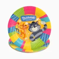 Тарелка одноразовая «Простоквашино» 18 см, набор 10 шт, Союзмультфильм Тарелка одноразовая «Простоквашино» 18 см, набор 10 шт, Союзмультфильм