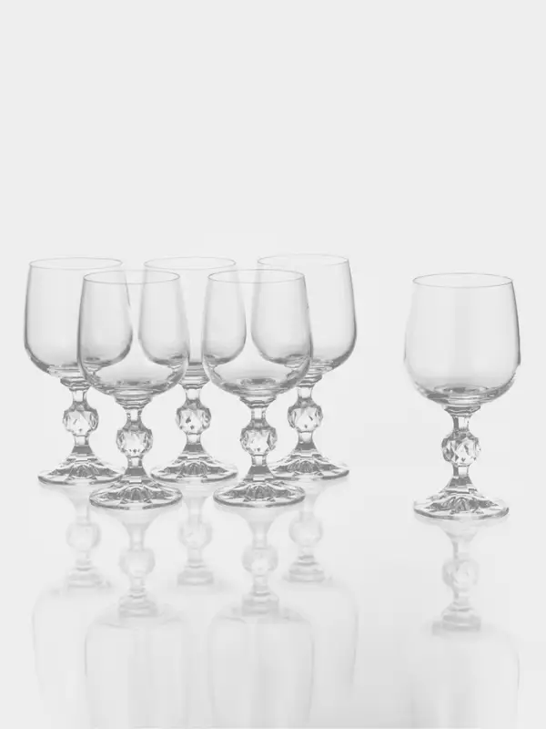 Набор бокалов для вина &laquo;Клаудия&raquo;, 230 мл, 6 шт., хрустальное стекло, прозрачный