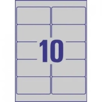 Этикетки самоклеящиеся L6012-20 Серебристые, 96x50.8мм,L,200шт/уп