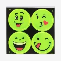 Светоотражающие наклейки &laquo;Смайлы&raquo;, d=5 см, 4 шт. на листе, жёлтые