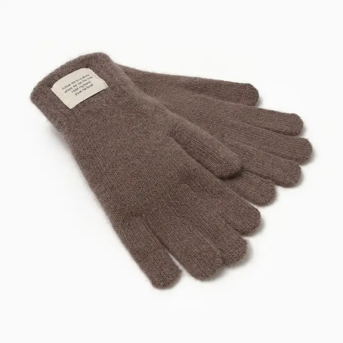 Перчатки женские MIST с шерстью кролика, р-р 22 см, цв. кофейный