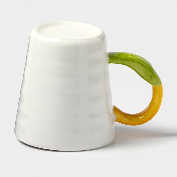 Кружка «Тюльпан», 350 мл, жёлтый цветок, керамика, белая Кружка «Тюльпан», 350 мл, жёлтый цветок, керамика, белая