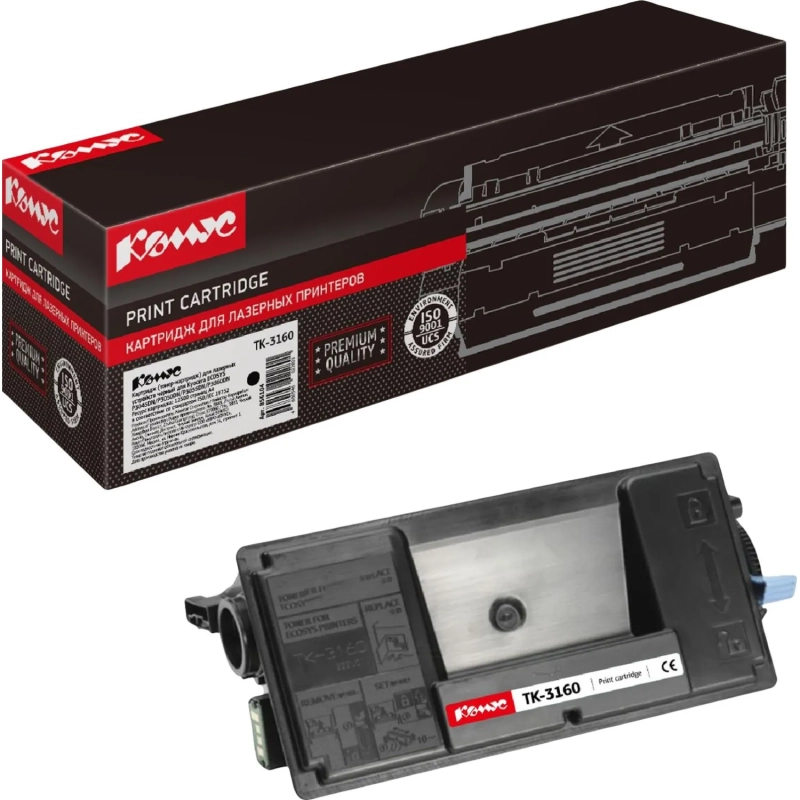 Картридж лазерный Комус TK-3160 чер. для Kyocera Ecosys P3045 (чип)