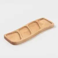 Менажница прямоугольная Доляна, 30&times;10&times;1.8 см, 4 секции, дерево берёза