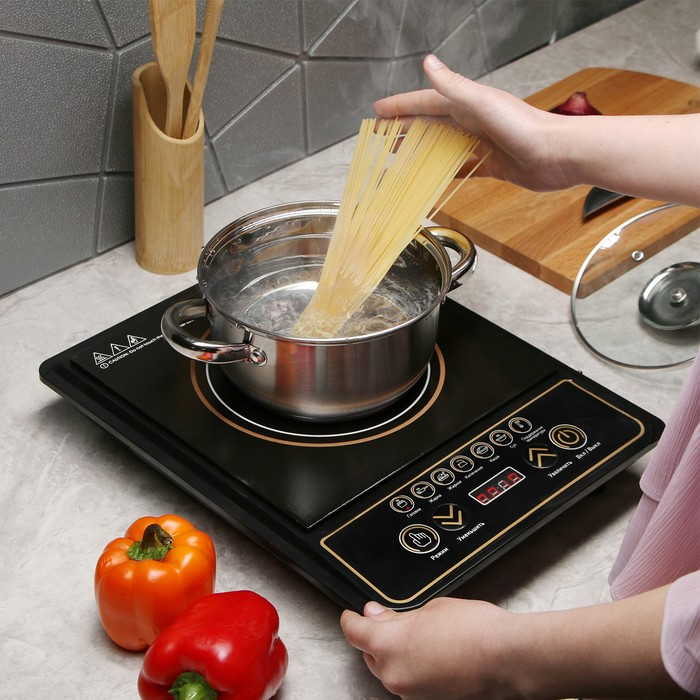 Плитка электрическая Luazon LIP-001, индукционная, 1 конфорка, 2100 Вт, чёрная Плитка электрическая Luazon LIP-001, индукционная, 1 конфорка, 2100 Вт, чёрная