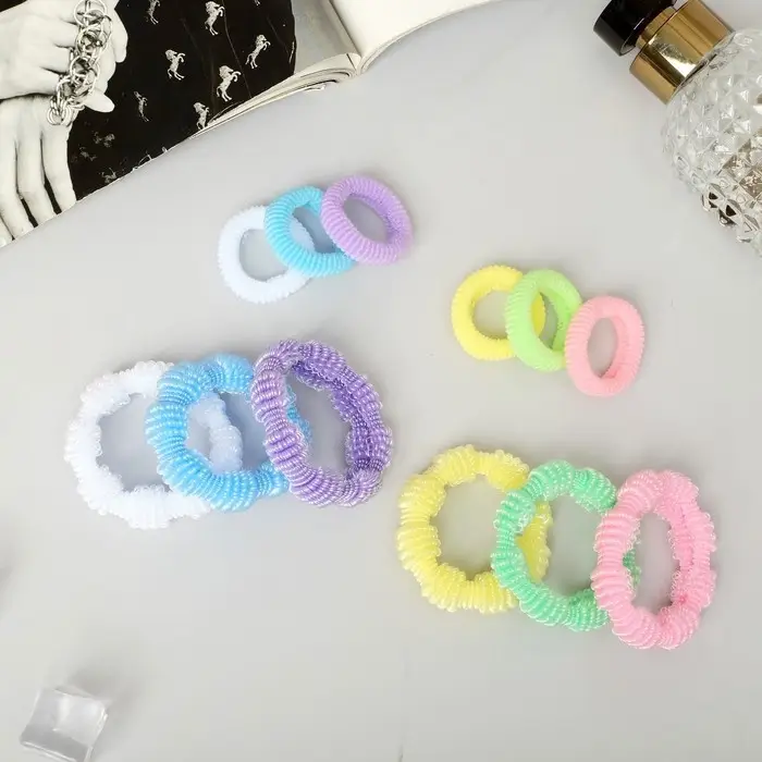 Резинка для волос "Махрушка" (набор 12 шт) яркий цвет