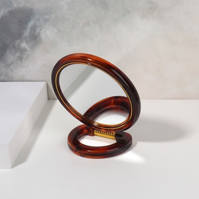 Зеркало настольное - подвесное «Круг», двустороннее, с увеличением, d зеркальной поверхности 12 см, цвет «янтарный» Зеркало настольное - подвесное «Круг», двустороннее, с увеличением, d зеркальной поверхности 12 см, цвет «янтарный»