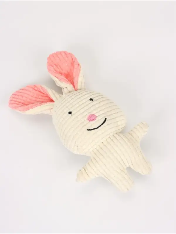 Игрушка мягкая для собак "Заяц", с пищалкой, 26,5 см, оранжевая