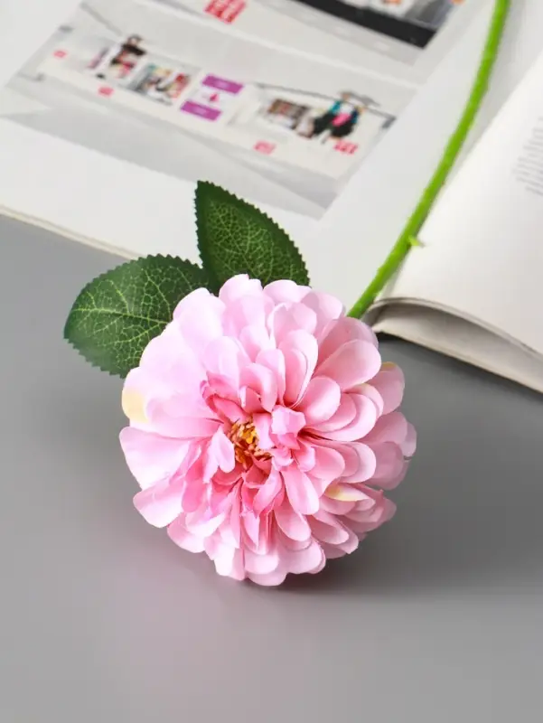 Цветы искусственные "Хризантема Амадея" d-9 см 46 см, розовый