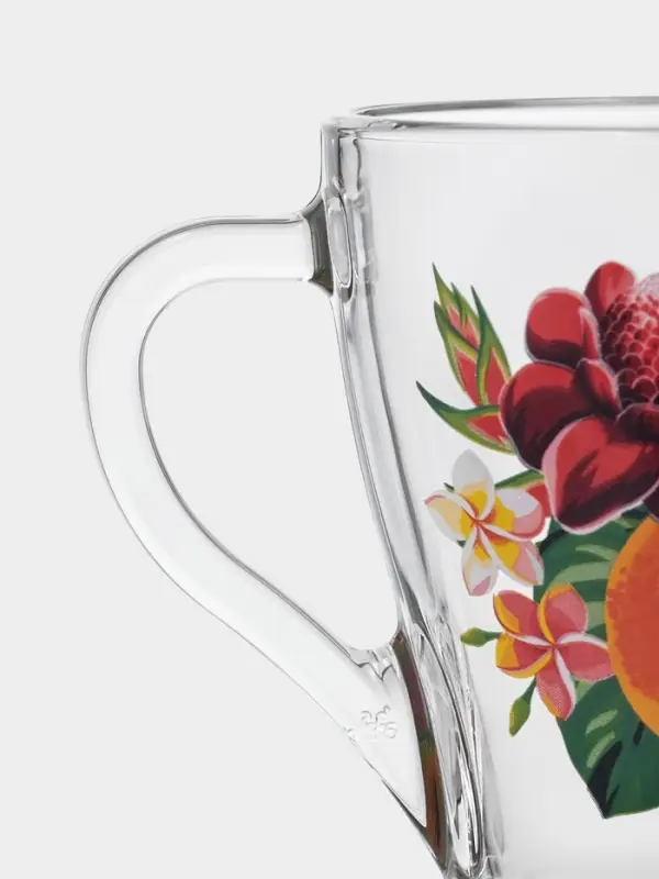 Кружка &laquo;Тропические фрукты&raquo;, 250 мл, стекло, прозрачная, рисунок МИКС