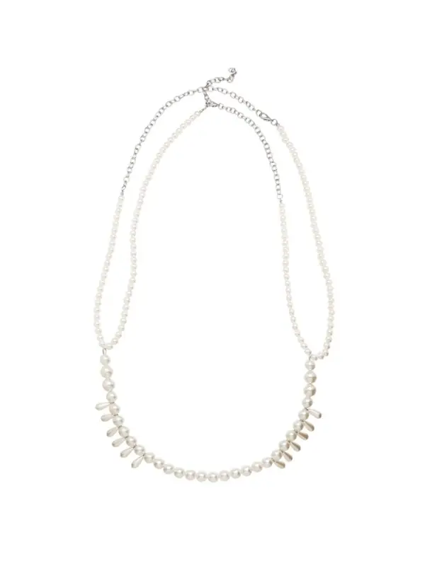 Бодичейн женская «Жемчуг» капли, белый в серебре Бодичейн женская «Жемчуг» капли, белый в серебре