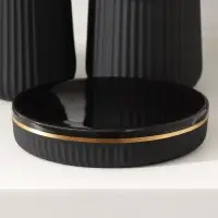 Набор аксессуаров для ванной комнаты SAVANNA Grace, 3 предмета (дозатор для мыла 290 мл, стакан, мыльница), цвет чёрный