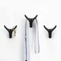 Крючок мебельный CAPPIO OX, двухрожковый, цвет черный, 3 шт.