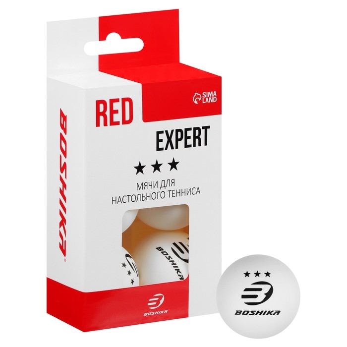 Набор мячей для настольного тенниса BOSHIKA Expert 3*, d=40+ мм, 6 шт., цвет белый Набор мячей для настольного тенниса BOSHIKA Expert 3*, d=40+ мм, 6 шт., цвет белый