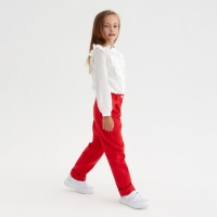 Джинсы для девочки MINAKU: Casual collection KIDS, цвет красный, рост 134 см