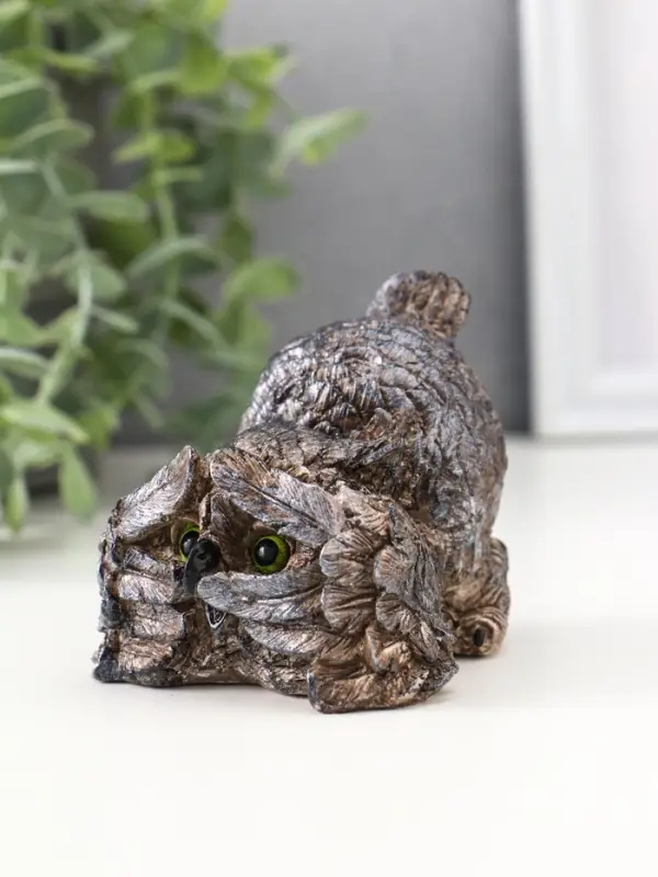 Фигурка гипс &laquo;Сова подглядывает&raquo;, бежевая, 8&times;8.5&times;7 см