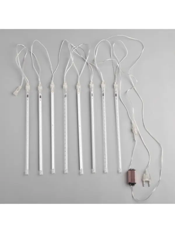 Гирлянда &laquo;Сосульки&raquo; 2.5&times;0.3 м, IP65, прозрачная нить, 192 LED, свечение синее с эффектом стекания, 12 В