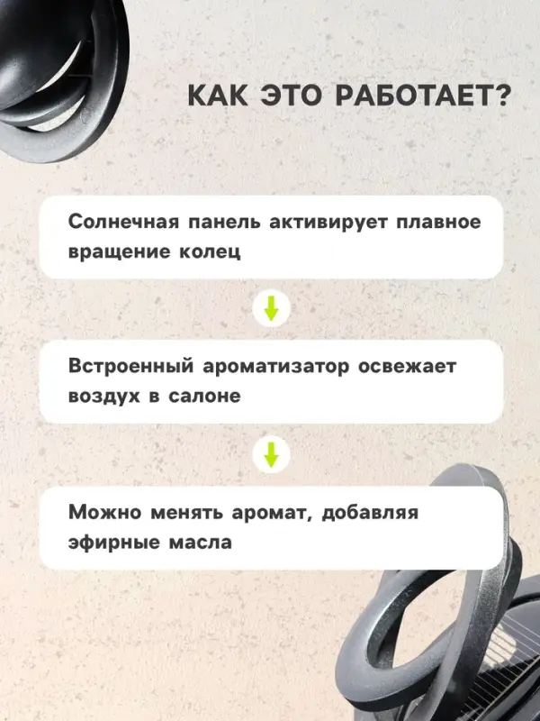 Ароматизатор на панель &laquo;Гравитационные кольца&raquo; черный